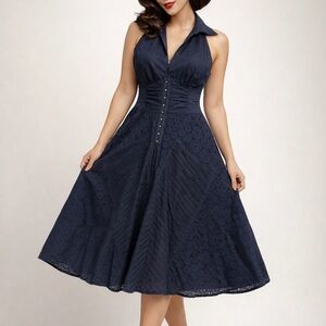 Wilsons Leather Navy Midi Dress guess